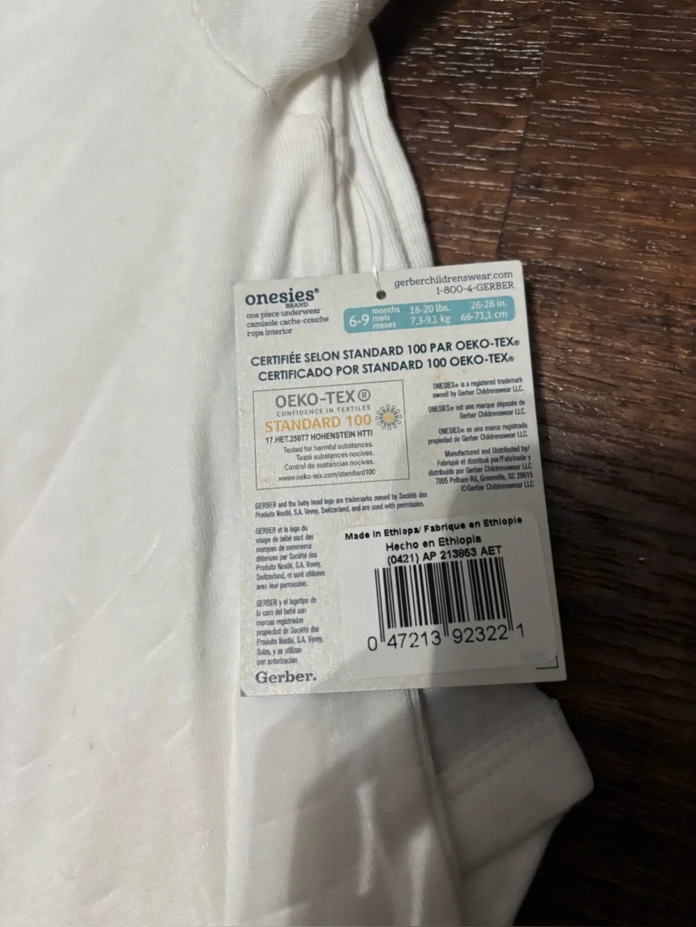 GERBER NWT White Short Sleeve Onesies 100% Cotton 15 Pcs For Babies 6-9 Months .